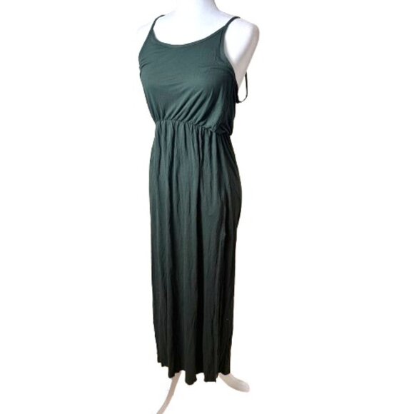 H&M Divided Olive Green Maxi Dress with Side Slits Size Small - Picture 1 of 11